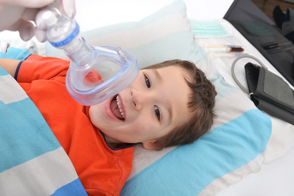 child receiving anesthesia