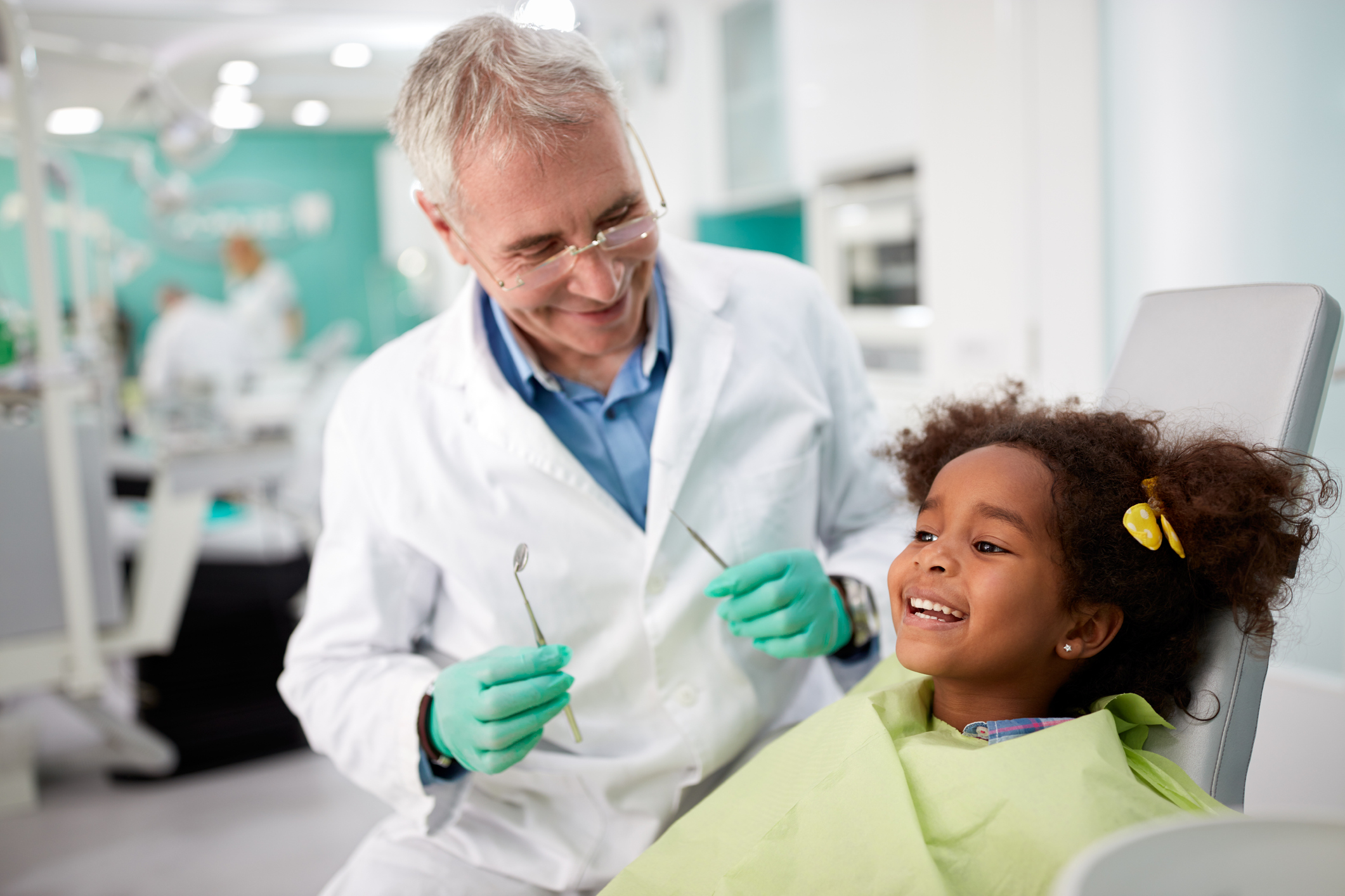 girl with dentist